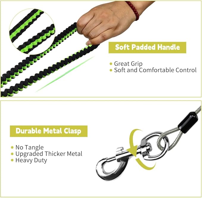 Heavy Duty Dog Leash, Chew Proof Metal Leash for Large Dogs (Up to 250lbs), WireRope Dog Leashes with Soft Silicone Grip (Grey, 5 FT)