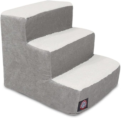 Majestic Pet Portable Pet Stairs, Soft Sherpa Steps Foam Feeling, Steps for Dogs & Cats, Dog & Cat Ramp, Perfect for Bed & Sofa, Indoor Only, Max Weight: up to 250 Lbs, 3 Step, Villa Vintage