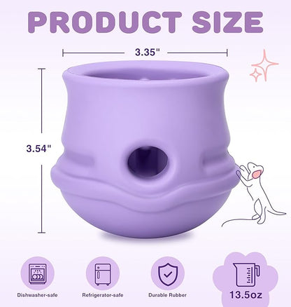 Dog Enrichment Toys to Keep Them Busy, Treat Dispensing Dog Toy, Slow Feeder-Swinging Stuffable & Anxiety Relief & Nature Rubber & Gentle to teeth, Interactive Dog Toys - Dishwasher Safe, Purple, M