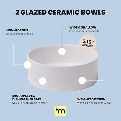 MalsiPree Elevated Dog Bowls - Puppy Adoption Gifts & Cute Puppy Accessories - 45° Tilt Feeding Station with Ceramic Dishes - Food and Bowls Set - Dog Birthday Gifts for Small Pets - Sand Beige