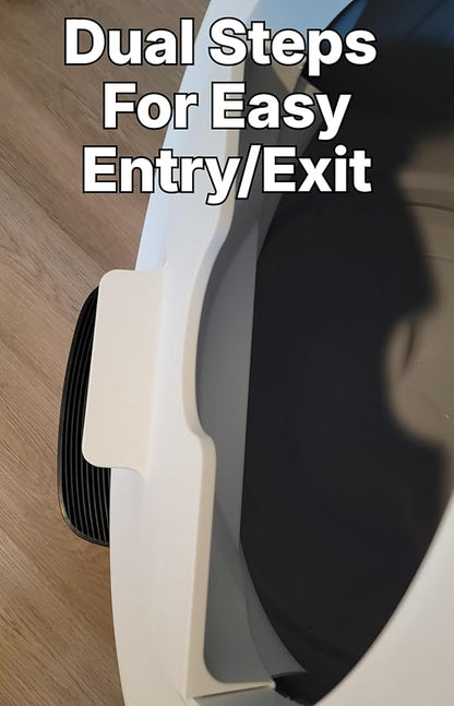 Pee Guard Max Shield for Litter-Robot 5 : Anti-Flicking, One-Piece Design (White w/Leveler)