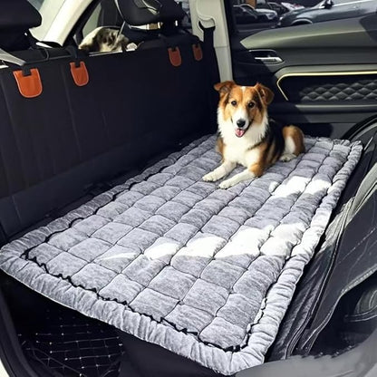 Backseat Pet Bed Mat，Dog Car Seat Cover for Back Seat，Fit for Backseat Extenders，Car Seat Protector, Nonslip Soft Durable Pet Bed for SUVs, Sedans & Trucks（Blue-Gray，24.8x54 inch）