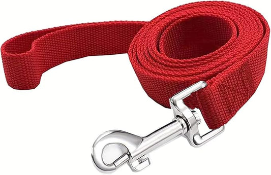 TAIAN 4FT/5FT/6FT Strong Dog Leash, Nylon Dog Leashes for Small Medium Large Dogs (1 in x 4 ft, Red)