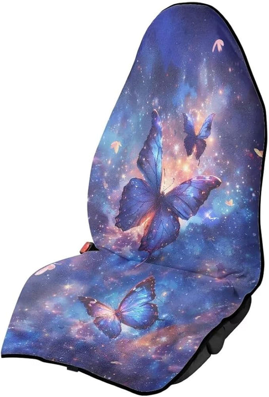 Coldinair Galaxy Butterfly Waterproof Towel Car Seat Covers,Beach Sweat Car Seat Protector Front Seats Only Universal Fit for Trucks