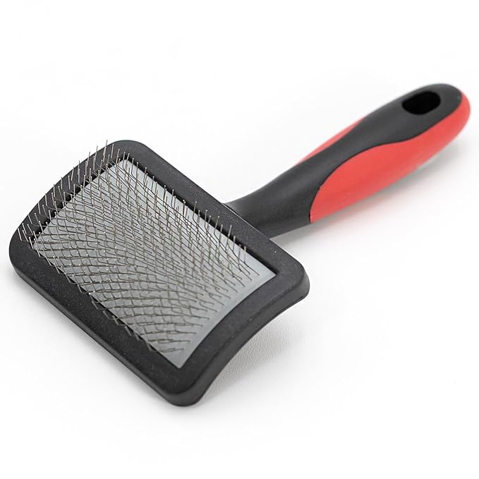 Jeffers Soft Pin Universal Slicker Brush for Dogs & Cats, Grooming Brush for Sensitive Skin, Remove Mats, Loose Fur, & Dead Hair, Tangle Detangler, Safe Grooming Tool - Small 3" x 2"M