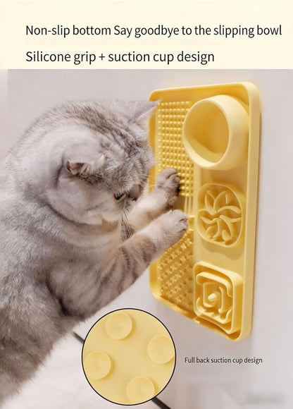 Food Grade Silicone Pet Licking Pad, Slow Feeder Puzzle Mat for Cats & Dogs, Anti-Slip Multi-Grid Design, Relieves Anxiety, Promotes Healthy Digestion