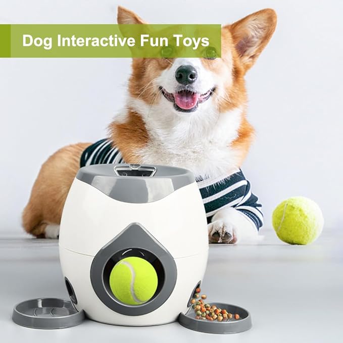 Interactive Dog Puzzle Toy - Drop The Ball to Get Treats, 2-in-1 Treat Dispenser & Slow Feeder for Healthy Eating, Keep Them Busy and Stop Boredom, Fun and Durable for All Breed