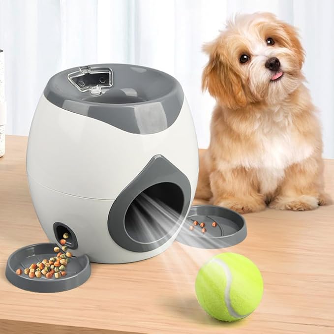 Interactive Dog Puzzle Toy - Drop The Ball to Get Treats, 2-in-1 Treat Dispenser & Slow Feeder for Healthy Eating, Keep Them Busy and Stop Boredom, Fun and Durable for All Breed