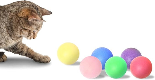 Andiker Cat Track Toy Balls, 6pcs Colorful Cat Toys for Indoor Cats Lightweight and Bounce Durable 1inches Replacement Balls for Cat Tower Toy (6pc)