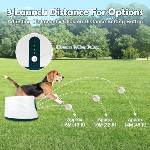 MEKAPLE Automatic Dog Ball Launcher, Upgraded Interactive Dogs Balls Thrower for Small and Medium Dogs, Distance Adjustable Mental Stimulating Dog Toys with 4 Durable Etpu Balls 2.2 Inch (Dark Green) - Image 4