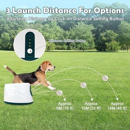 MEKAPLE Automatic Dog Ball Launcher, Upgraded Interactive Dogs Balls Thrower for Small and Medium Dogs, Distance Adjustable Mental Stimulating Dog Toys with 4 Durable Etpu Balls 2.2 Inch (Dark Green) - Image 4