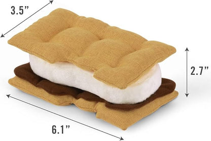 P.L.A.Y. Cute Dog Toys - Camping Themed Durable Squeaker Chew Toy, Great for Puppies & All Dog Breeds - Machine Washable, Recycled Materials (S'more)