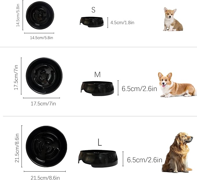 Personalized Slow Feeder Bowl for Dogs & Cats - Custom Name, Non-Slip Bottom, Easy to Clean, Puzzle Food Dish for Puppy & Kitten, Small & Medium Pet Bowls & Plates（Round）