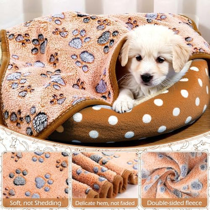 Tegeme 12 Pcs Puppy Blanket for Cat, 30 x 20 Inch, Pink,Beige,Camel - Image 3