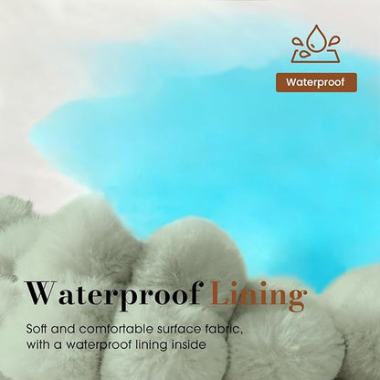 Orthopedic Dog Bed Medium Size Dog, Pet Beds with Waterproof Lining, Soft Short Plush Surface & Egg Crate Foam, Machine Washable Pet Mat with Removable Cover & Anti Slip Bottom
