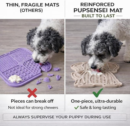 Calming Dog Lick Mat Set – Anxiety & Stress Relief Enrichment Toy – Multi-Surface Suction Slow Feeder for Dog Training and Desensitization