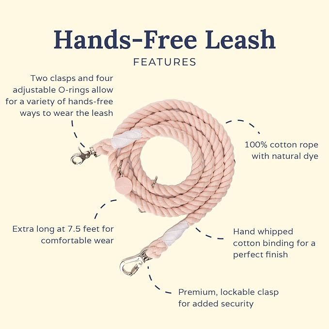 Rosewater Hands-Free Rope Leash