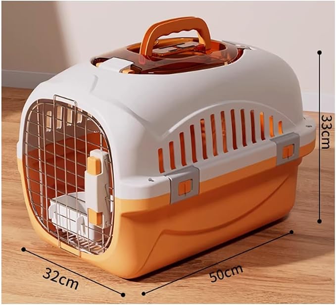Dog Crate Cat Air Box Bag Portable Cage Dog Shipping Car(Gris)