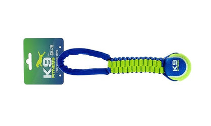 ZEUS K9 Fitness Dog Toys by ZEUS Tennis Ball Rope Tug, Tough Nylon Construction Works for Playing Fetch or Tug (Color May Vary)