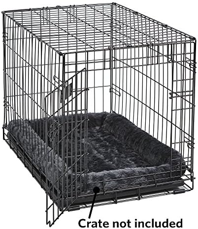 MidWest Homes for Pets QuietTime Dog Bed - Gray Faux Fur Bolster, Ultra-Soft and Machine Washable, Fits 48-Inch Crates and Carriers, for Extra-Large Breed Dogs - Image 3