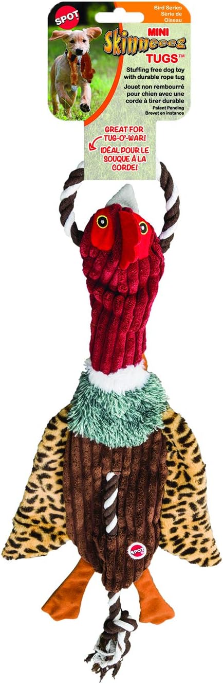 SPOT Ducks Mini Skinneeez Tugs Stuffingless Dog Toy, 14", 1Piece/ Style May Vary, Assorted (54181) (Pack of 2)