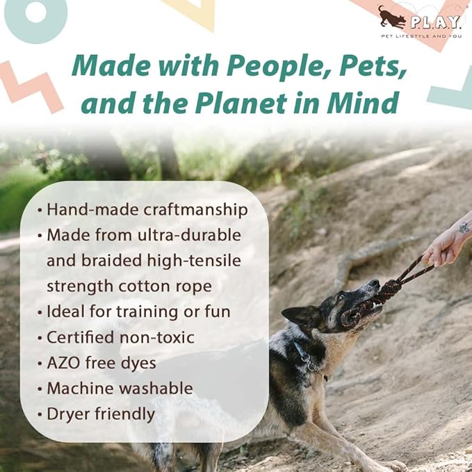 P.L.A.Y. Outdoor Dog Toy - Scout & About Tug Rope Chew Toy, Great for Puppies Dogs - Durable, Good for Agility Training, Tugging (Large)