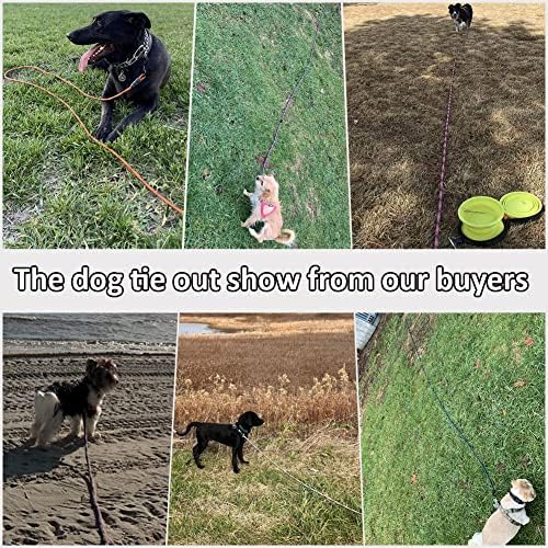 BTINESFUL 8/12/20/30/50/75ft Dog Tie-Out Long Tether Rope Dog Lead for Yard - Image 6