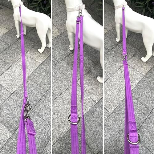 Multifunctional Double Ended Dog Leash,for Obedience Training Or Distance Work Easy to Use,Lightweight,Soft&Durable Convertible Hands Free,Crossbody,Over Shoulder(Purple, 2M*2.5CM) - Image 5