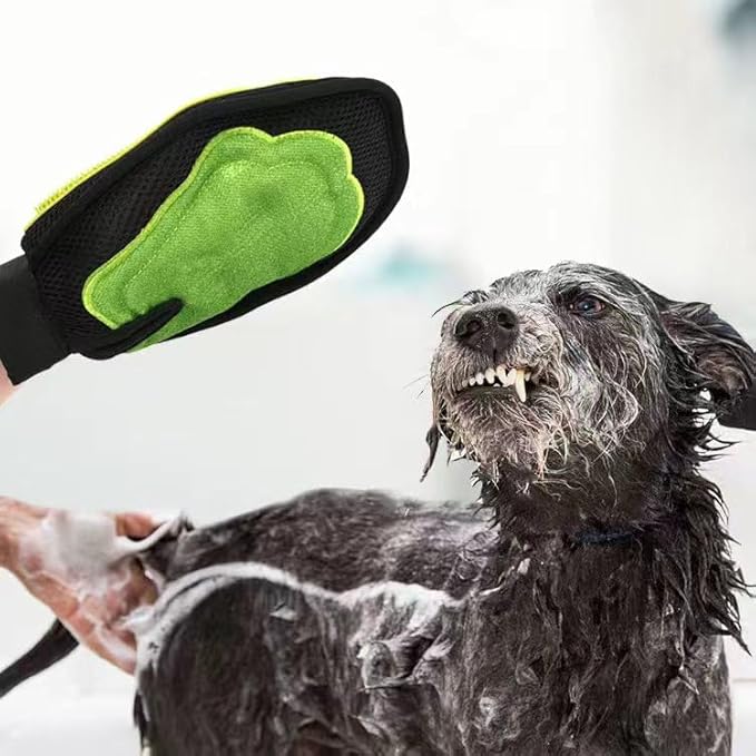 Pet Hair Remover Gloves Bath Brush Gentle Shedding Brushes,Pet Hair Remover Tool for Carpet, Curtain, Clothing, Couch, Car Seat (1PCS)