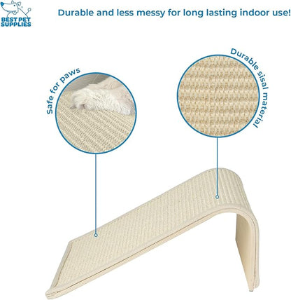 Best Pet Supplies Catify Cat Scratcher, Fun Interactive Scratchers, Posts, Poles, Claw Safe, Furniture Saver Indoor Play Support Natural Cat Behaviors Heavy Duty - Ramp (Cream), 15 x 9