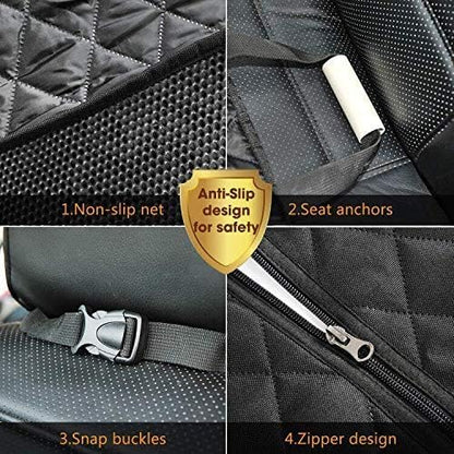 Dog Car Seat Cover for Back Seat, Waterproof Pet Seat Protector with Non-Slip Backing, Scratchproof Dog Backseat Cover for Cars, SUVs & Trucks