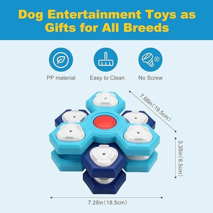 Dog Slow Feeder - Interactive Dog Food Puzzle Toy, Treat Maze Game for Dogs & Cats, Mental Stimulation & Boredom Relief, Adjustable Difficulty Pet Enrichment Toy (Four Layers)