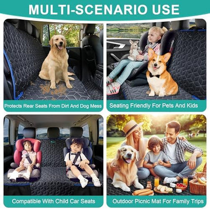 Meginc Back Seat Cover for Dogs, Washable Bench Seat Covers for Trucks,Dog Car Seat Covers for Ford f150/Ram1500/Nissan Frontier/Toyota Tacoma/GMC Canyon/Silverado (Blue) - Image 5