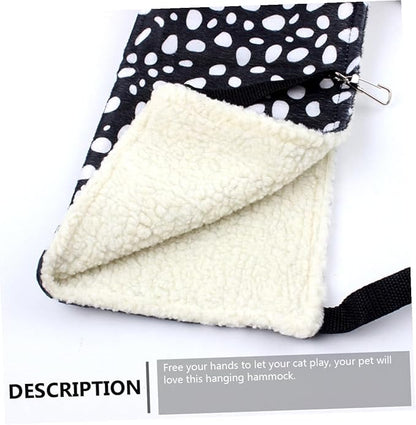 TOYANDONA Double-Sided Breathable Cat Den Hanging Hammock Small 27x27cm Black and White Polka Dot Cotton Cat Sleeping Bed for Indoor Pet