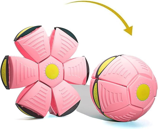 Doggy Disc Ball for Medium Large Dogs, Portable Interactive Flying Saucer Ball Stomp UFO Magic Balls, Decompression Pop Up Dog Toys Balls for Outdoor Sports Gifts (New Red)