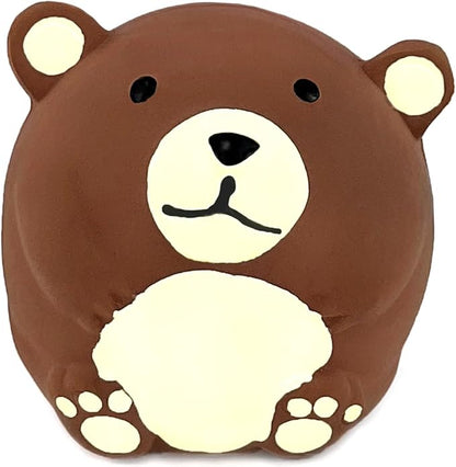 CHIWAVA 4 Pack Squeak Latex Dog Toy Funny Brown Bear Sets Pet Interactive Play for Small Dogs