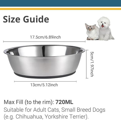 PEGGY11 Lightweight Stainless Steel Cat Bowls - 3 Cup, 2 Pack
