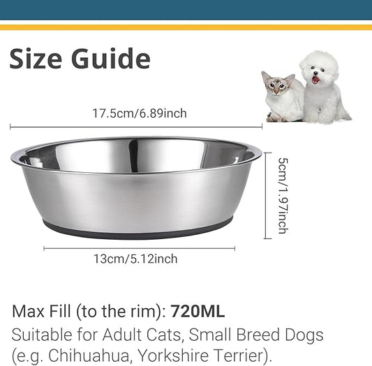 PEGGY11 Lightweight Stainless Steel Cat Bowls - 3 Cup, 2 Pack