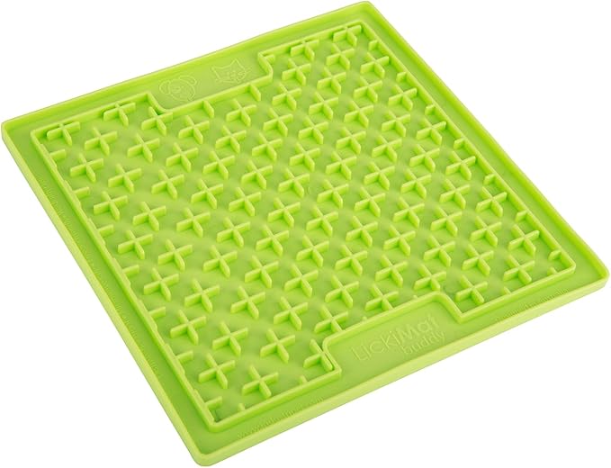 LickiMat Classic Buddy Slow Feeder for Dogs Lick Mat Boredom Anxiety Reducer Perfect for Food Treats Yogurt Liquid Food Peanut Butter Fun Alternative to a Slow Feed Dog Bowl, Green