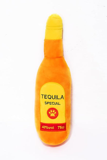 Glow Pups Tequila Dog Toy with Squeaker, Plush Alcohol Dog Toy for Playtime, Fun & Interactive, Ideal Dogs, 26 CM, Multicolor - Alcohol Parody Dog Toys