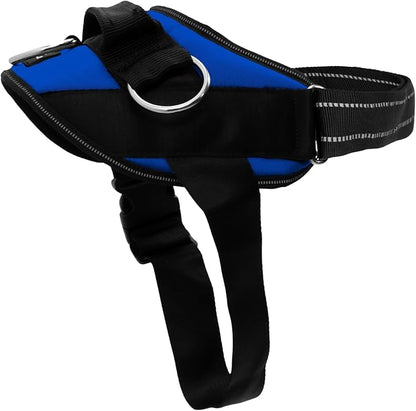 ShawnCo Essential Dog Harness, No-Pull Pet Vest with 3 Leash Clips, No Choke, Reflective, Adjustable and Padded, for Easy Walking and Training for Small, Medium and Large Dogs (Electric Blue,L)