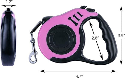 Retractable Dog Leash 10ft, Tangle-Free Expandable Leash for Small Dogs Up to 22lbs, Easy-Adjust Lock & Anti-Slip Handle for Safe Walks