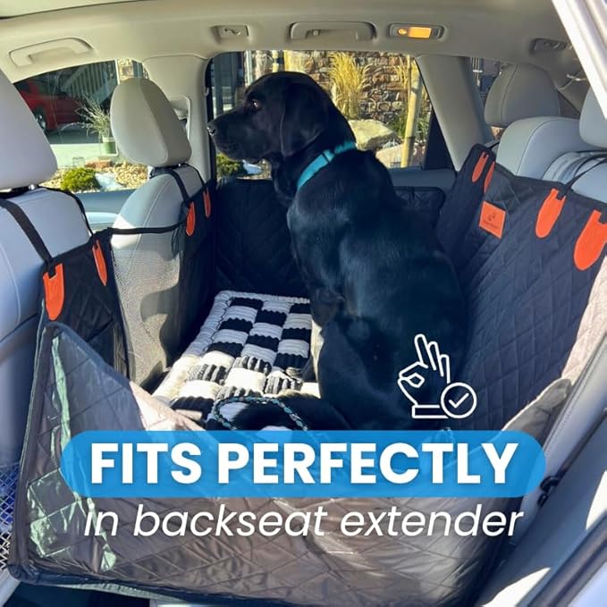Backseat Pet Bed Mat, Anti-Slip Dog Mat for Car Backseat, Machine Washable Soft Non-Slip Travel Dog Car Mat for Large Dogs Custom Fit for Back Seat Extenders and Seat Covers (25.5 x 53 Inch)