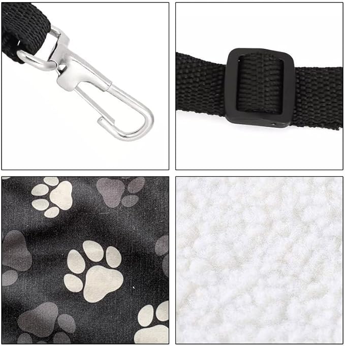 WIRESTER Reversible Cat Hanging Hammock 22.8 x 18.9 Inch, Pet Cage Hammock Bed with Adjustable Straps, Soft Sleeping Hammock for Cat, Ferret, Puppy Dog, Rabbit, Small Animals - Dog Paws