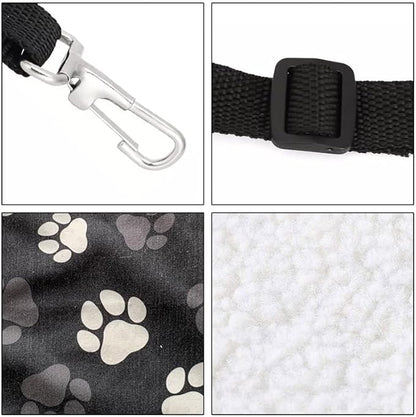 WIRESTER Reversible Cat Hanging Hammock 22.8 x 18.9 Inch, Pet Cage Hammock Bed with Adjustable Straps, Soft Sleeping Hammock for Cat, Ferret, Puppy Dog, Rabbit, Small Animals - Dog Paws