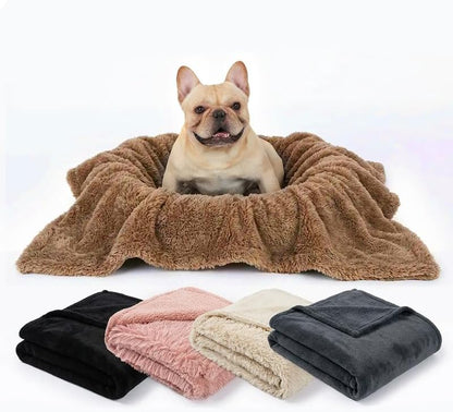 Pet Blankets Waterproof Fluffy Fleece Blanket Cat Dog Blankets Liquid Pee Proof Throw Blanket Reversible Furniture Protector Cover Washable for Couches Beds Sofa 65"x57" Brown - Image 6