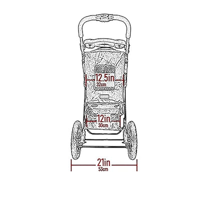 Pet Gear No-Zip NV Pet Stroller for Cats/Dogs, Zipperless Entry, Easy One-Hand Fold, Gel-Filled Tires, Plush Pad + Weather Cover Included, New Rose