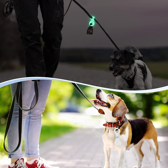 PuppyDoggy Dog Poop Bag Holder for Leash Waste Bag Carrier Dog Poop Bag Dispenser for Walking Running Bicycle Accessory 2 pieces (White)