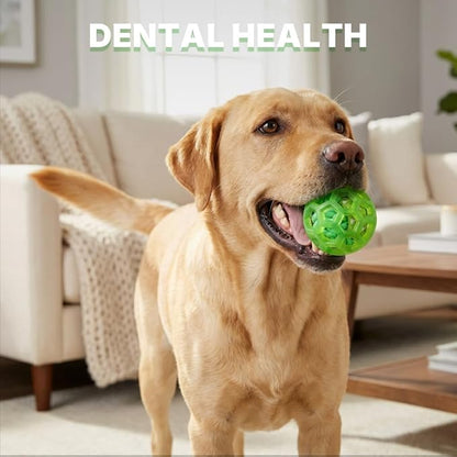 Dog Ball Toy with Built-in Rope Ball - Dog Chew Toy for Relieving Anxiety, Cleans Teeth, Interactive Fetch Dog Toy Balls for Large, Medium Dogs, Green