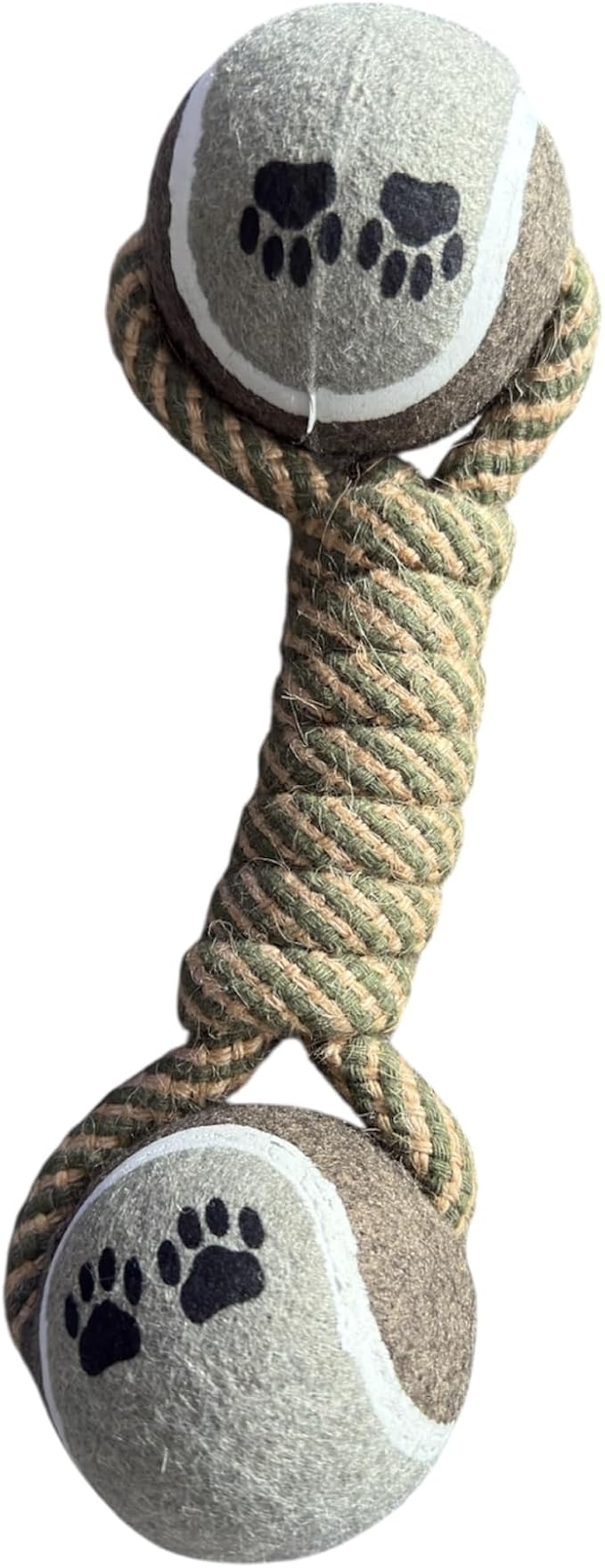 Heavy Duty Rope Dog Toy with Dual Tennis Balls, Durable Tug Toy for Aggressive Chewers, Interactive Fetch & Tug of War Toy for Medium and Large Dogs